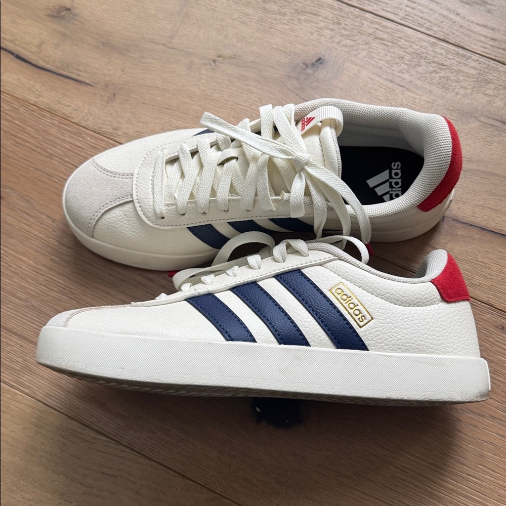 Adidas White and Navy Sneakers